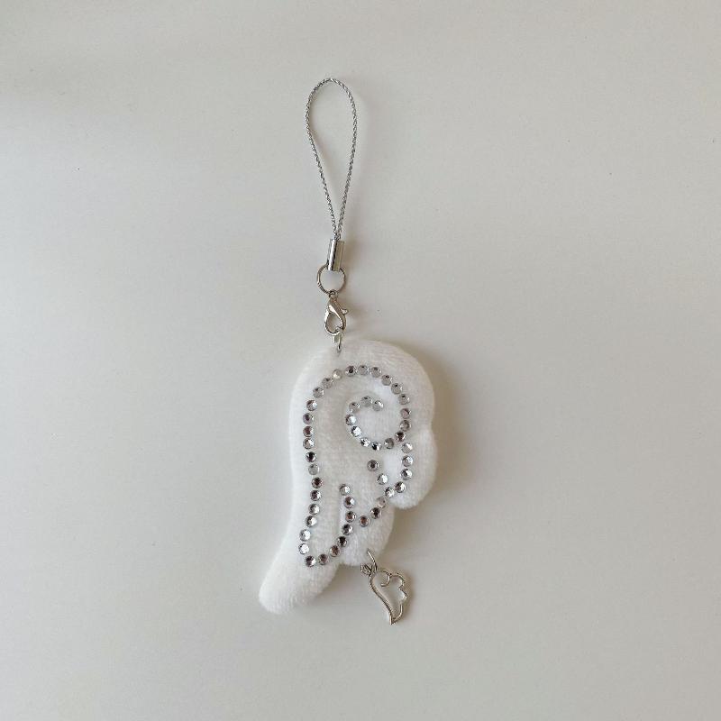 

Fabric Rhinestone Wings Star Phone Chain Y2K Angel Wings Keychain Bag Charm