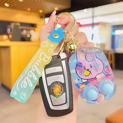 Spielkonsole Schlüsselanhänger Mini Tragbare Cartoon Print Meerjungfrau Wasserkühler Schlüsselanhänger Glocke Dekor Kinder