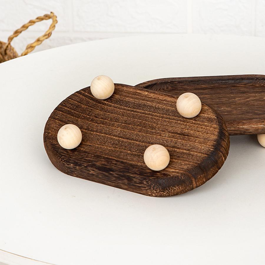1pc Multi-functional Wooden Tray, Suitable for Aromatherapy, Key Storage, Etc. Elliptical Design