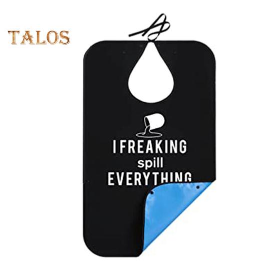 

Водонепроницаемые нагрудники для взрослых мужчин с улавливателем крошек со смешным текстом, черные, легко моющиеся, легкие, для защиты одежды во время еды C