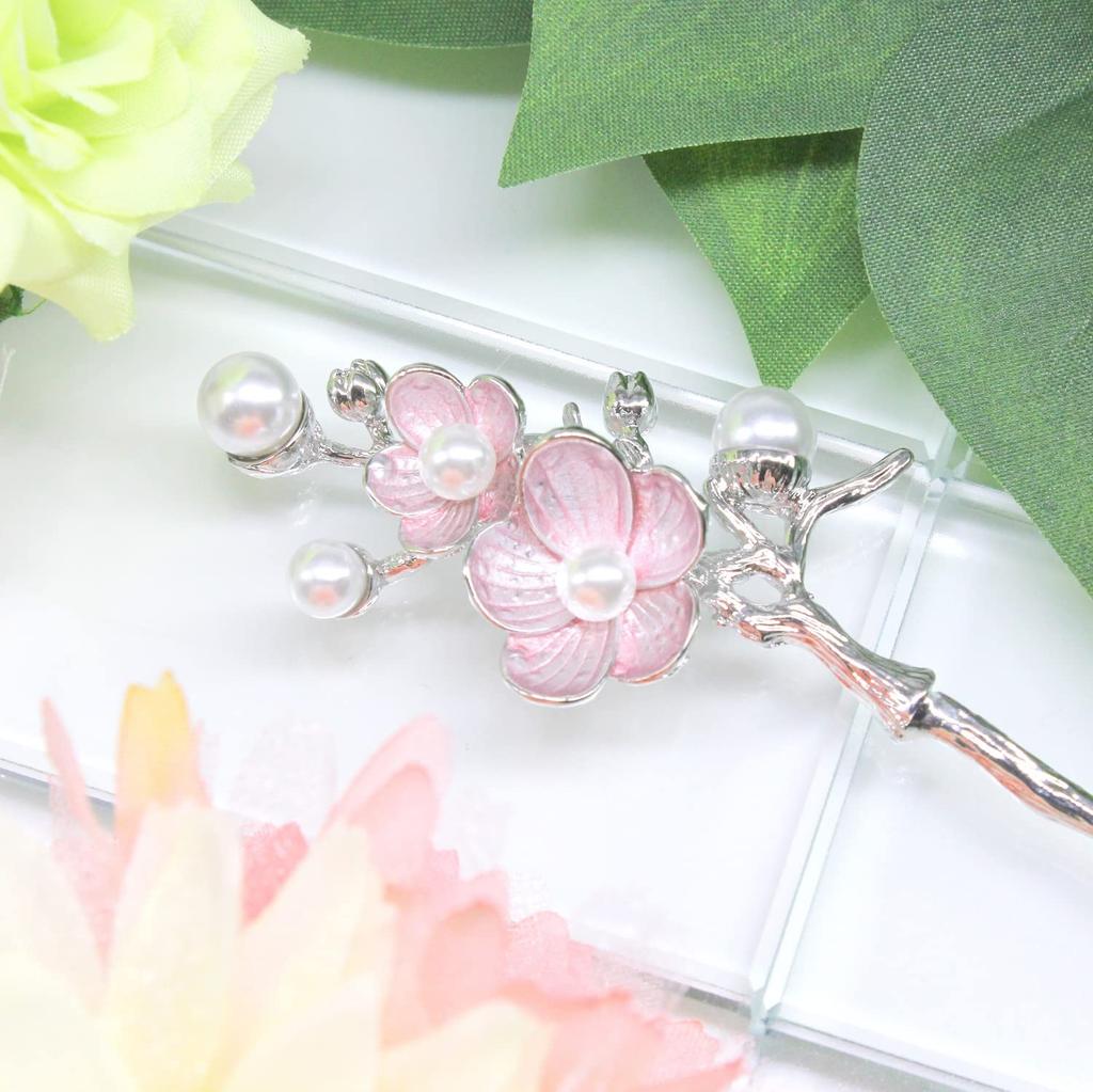 Miaomyao Single Japanese Hair Cubic Cherry Silver Hair Doplnek [Miaomyao] Vlásenka, Vlásenka, Styl, Tomesode, Ornament, Kov, Antik, Zirkony,