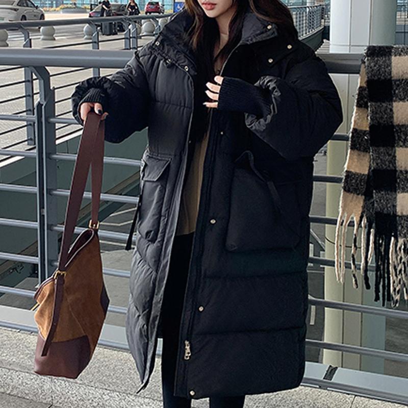 Fashion Winter Long Parkas for Women Plus Size Overcoats Hooded Elegant Loose Thick Warm New In Coats Lady Jackets