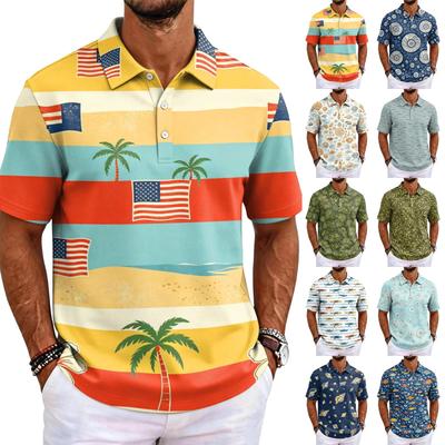 Men's Hawaiian Shirt Short Sleeve Casual Loose Fit Versatile Summer Top