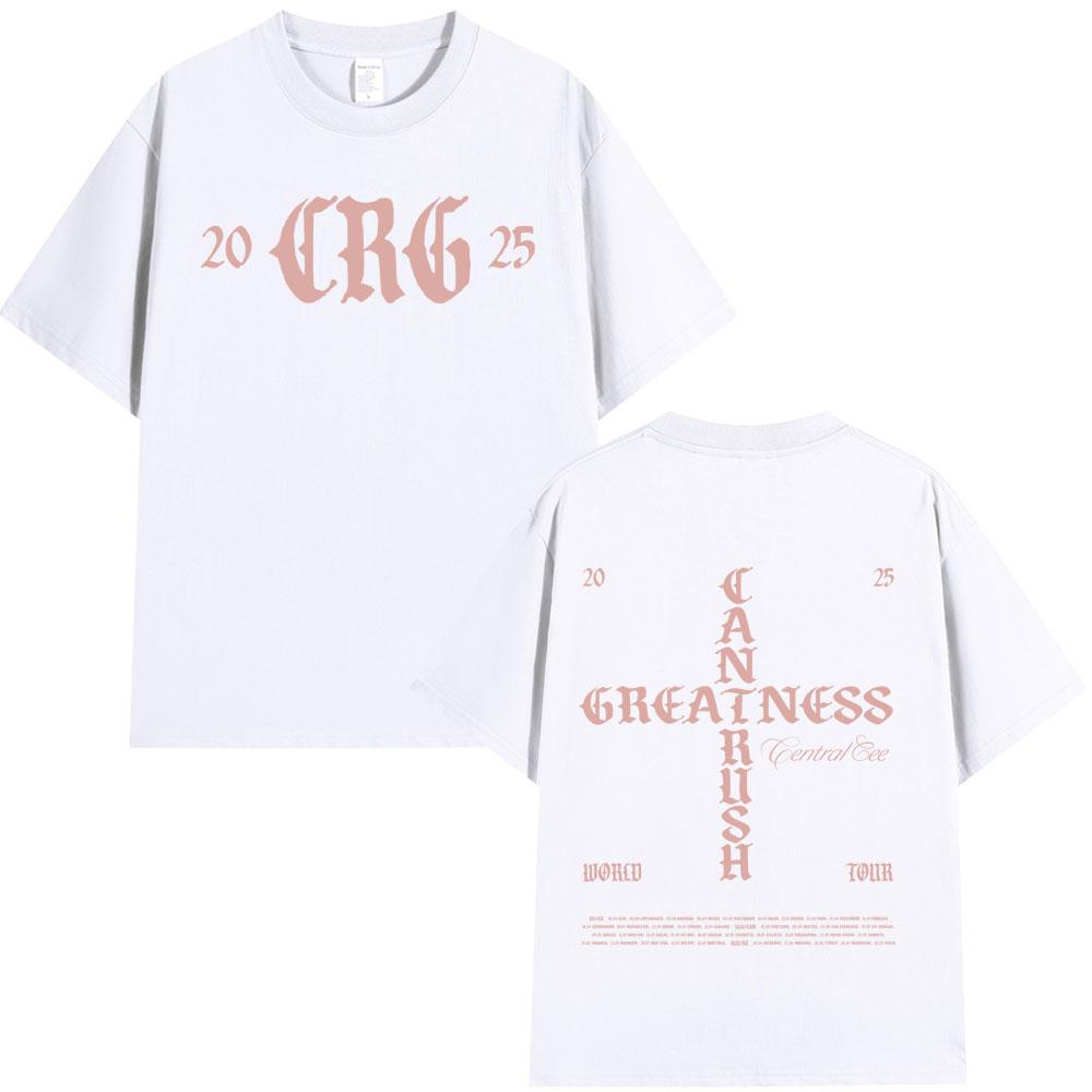 Central Cee CAN'T RUSH GREATNESS World Tour 2025 T-shirt Men Women Fashion Hip Hop Tees Summer 100% Cotton Oversized T Shirts