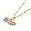 [1pc Stainless Steel Necklace] 1pc Trendy Stainless Steel Necklace | National Flag Pendant, Souvenir Gift for Independence Day, Hip Hop Style Vacation
