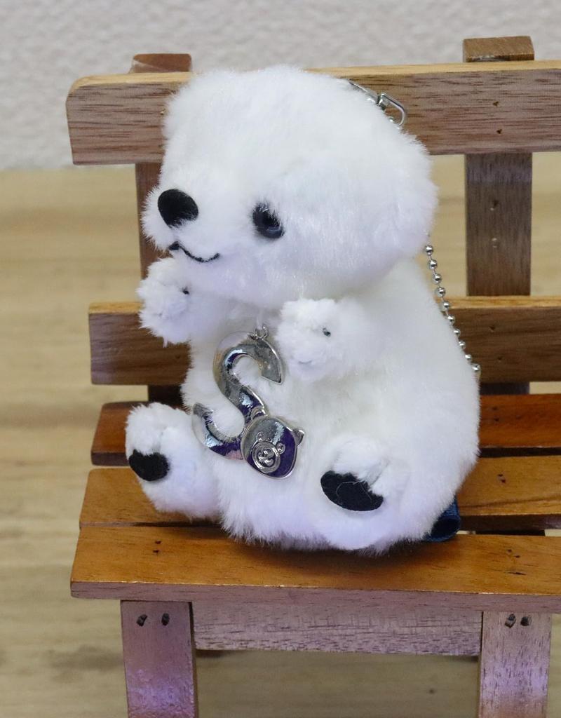 [Take Off] Polar Bear Plush Strap with Initial Charm [S] Angel's Mischief Series