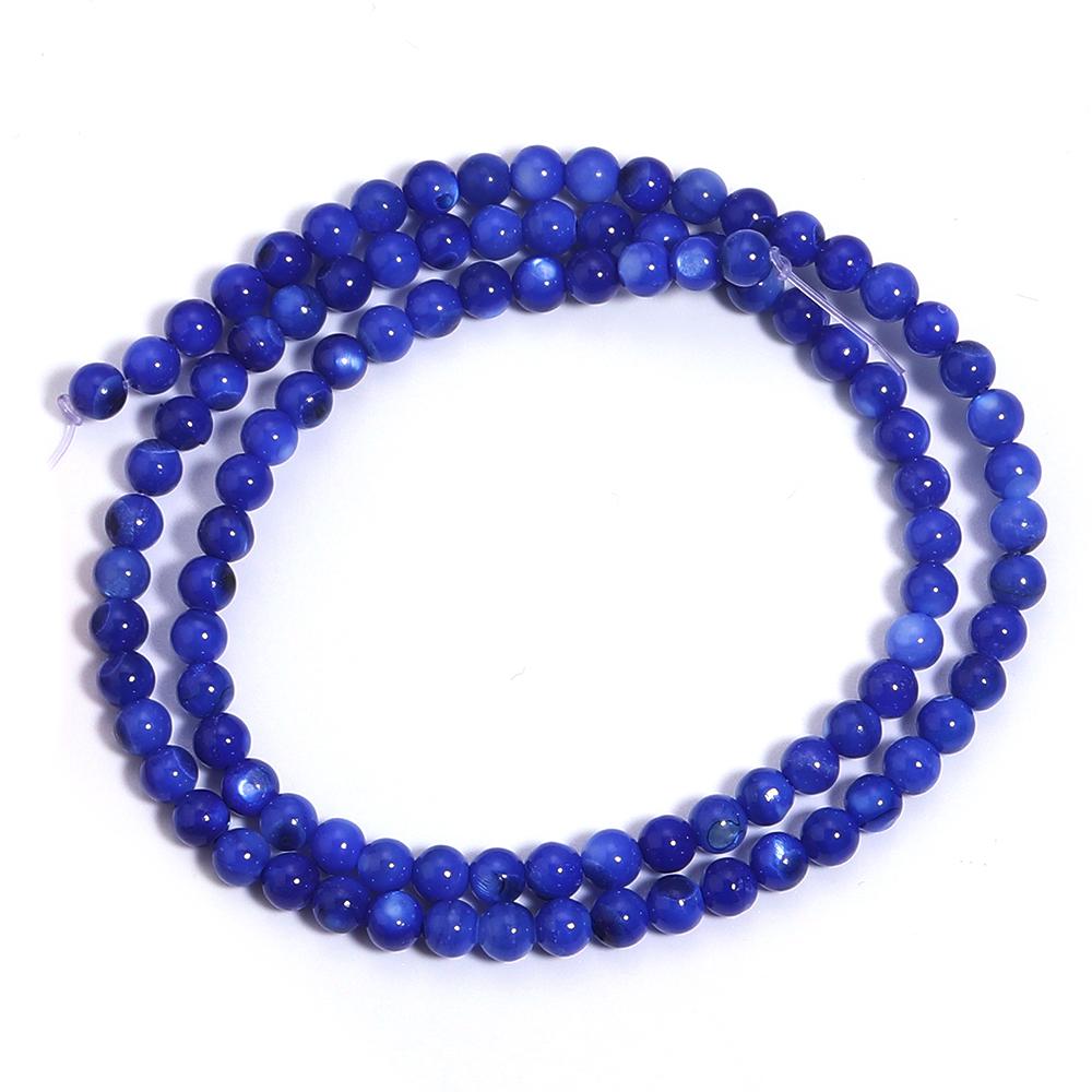1 String 4mm Natural Shell Round Beads Colorful Loose Spacer Ball Beads For DIY Exquisite Bracelet Necklace Jewelry Supplies