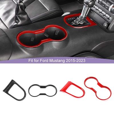 Automobilio Priekinės Puodelio Laikiklio Ir Pavarų Perjungiklio Dekoratyvinis Žiedas Dangtelis Ford Mustang 2015-2023 Automobilio Interjero Aksesuarai