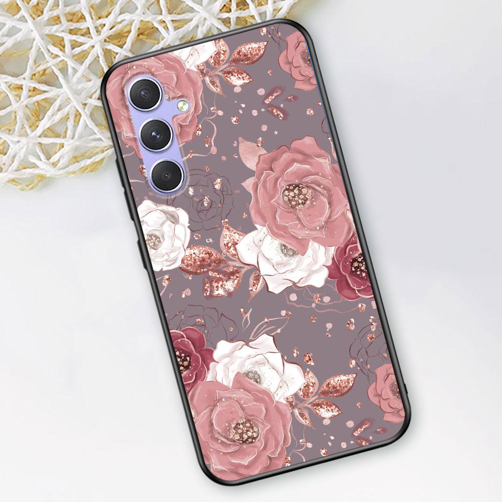 Rose Love Heart Gold Case for Samsung Galaxy A51 A53 A54 A31 A52 A12 A13 A21s A22 A32 A11 A22 A33 A41 A52s A73 TPU Phone Cover