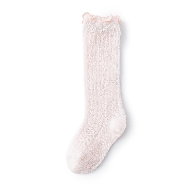 Breathable Summer Mesh Cotton Baby Socks with Ruffled Top