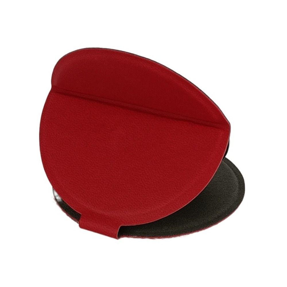 

Solid Color PU Desktop Stand Mirror Pu Leather Vanity Mirror Pocket Make-up Mirror Dormitory