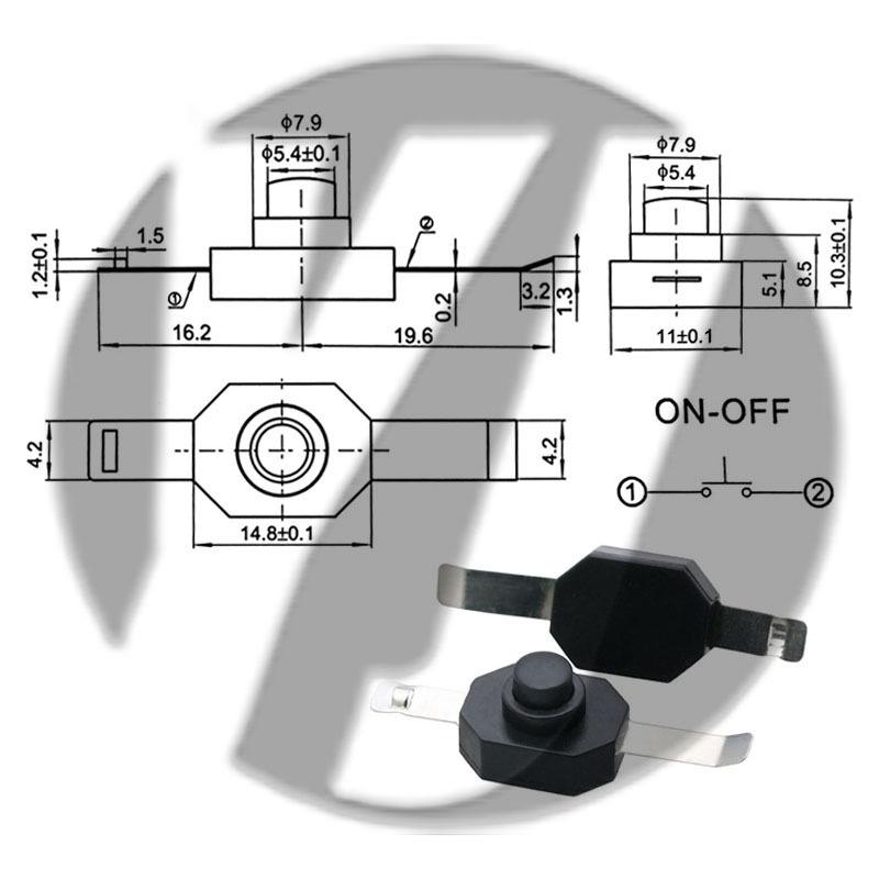 12x12 LED Flashlight Desk Lamp with Self-Locking Power Switch
