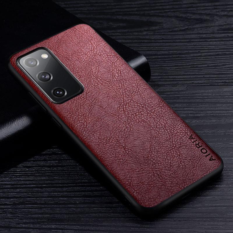 Leather Case for Samsung Galaxy S21 S20 Plus Ultra FE 5G Luxury Retro Litchi Pattern Soft Cover for Samsung S22 S20 S21 FE Case