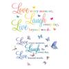 LOVE LAUGH LIVE Wall Sticker Color English Butterfly Bedroom Living Room Background Home Decoration Decals Wallpaper Stickers