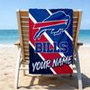 Custom Name Beach Towel Bills Logo Beach Towel, Soft Microfiber, Gift for Her/Him, Birthday, for Pool, Beach, Travel, Fan Gifts
