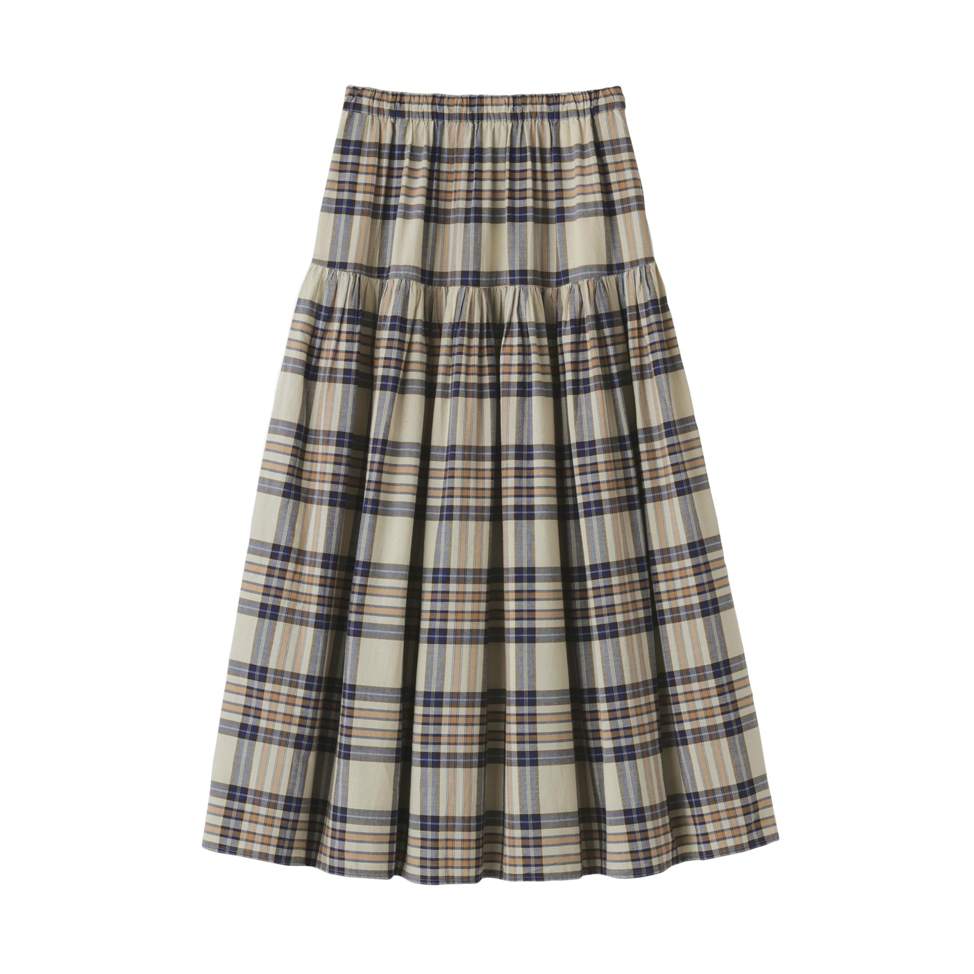 

Юбка-клеш в клетку мадрас MUJI для женщин, BE1XKA5S, Клетка цвета слоновой кости, Женский размер S