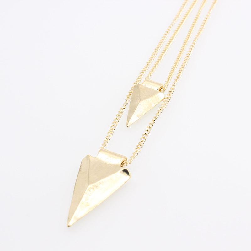 European Style Hip-hop Fashion Necklace Simple Multi-layer Triangular Metal Clothing Accessories Sweater Chain Collarbone Chain