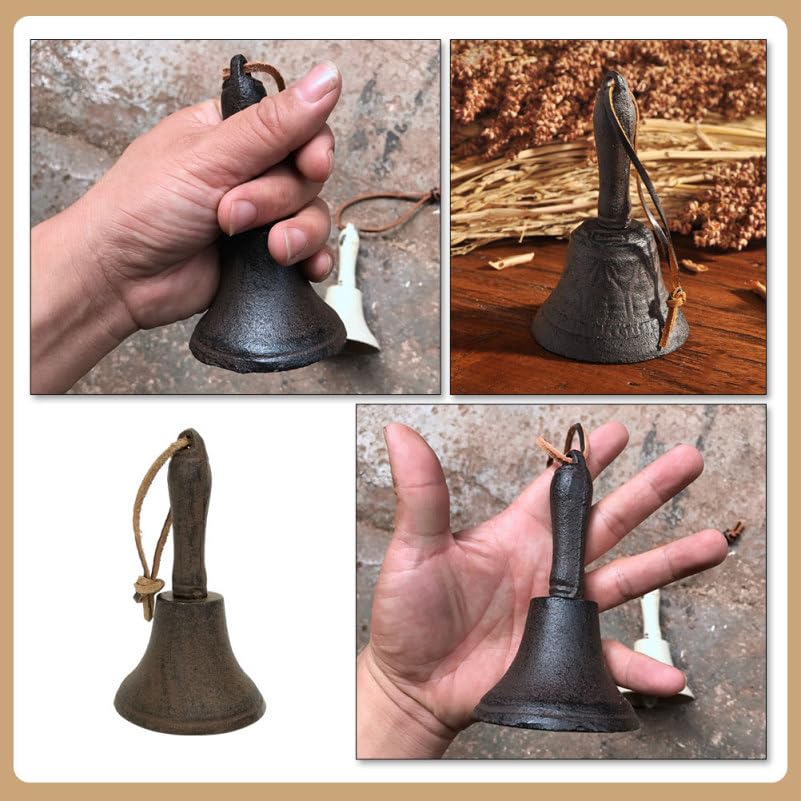 Hoodancos Iron Handheld Bell, Retro Call Bell for School, Parties, Call Bell, Easy To Carry, Vintage Style