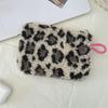 Bolsa pequeña de maquillaje con lazo estampado en rosa y negro para mujer, práctica minicaja para lápiz labial, neceser, bolsa para guardar toallas sanitarias.