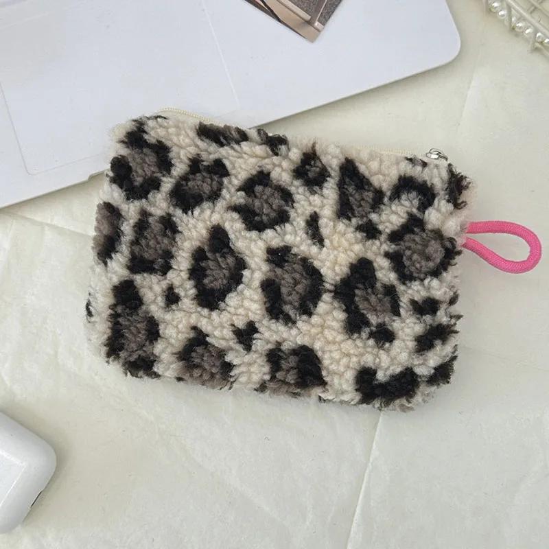 Bolsa pequeña de maquillaje con lazo estampado en rosa y negro para mujer, práctica minicaja para lápiz labial, neceser, bolsa para guardar toallas sanitarias.