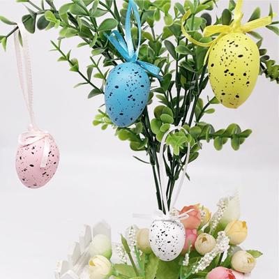 12 ks Anti-deformované vajíčka na zavesenie s šnúrkou Plastová sviatočná vajíčková dekorácia na zavesenie Párty potreby