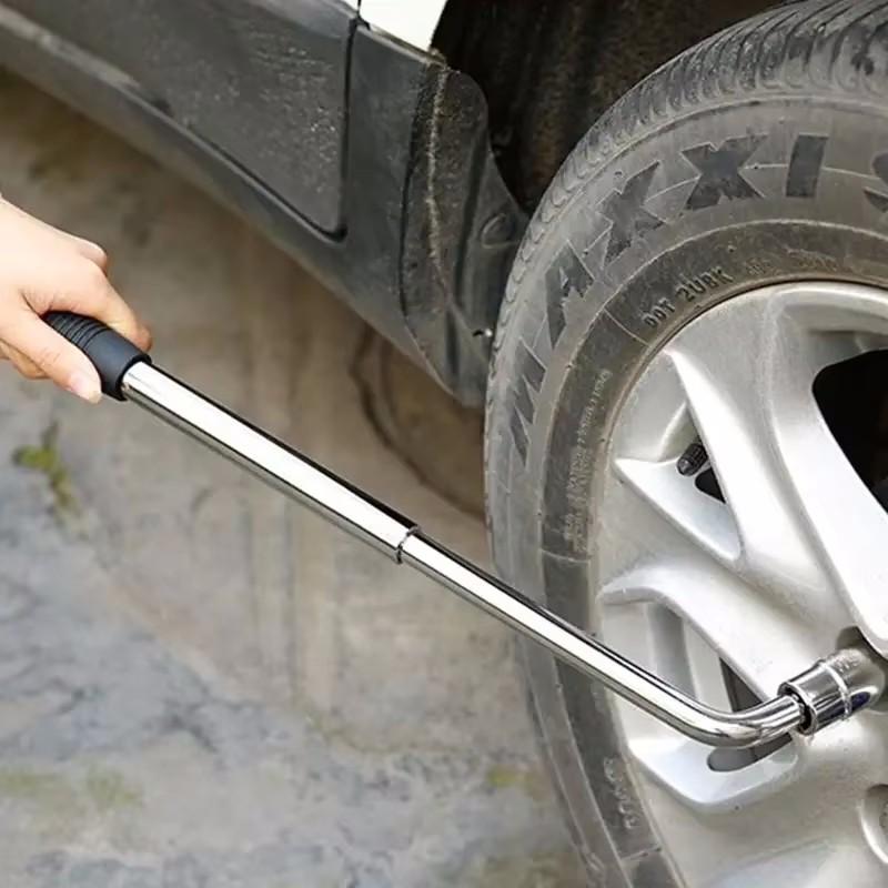 Adjustable Double Ended Wheel Wrench Telescopic Tyre Socket Nut Spanner Set 17/19/21/23mm for Car Van Truck Tire Change Repair