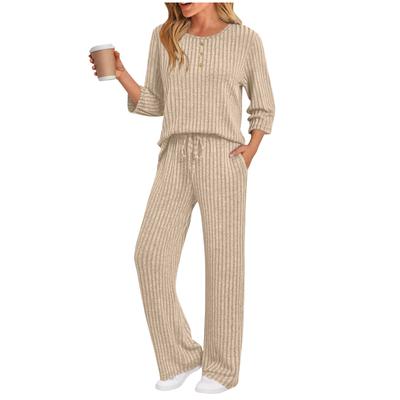 Conjunto de Pijama Casual de Moda para Mujer, Cómodo, de Tops y Pantalones para el Hogar