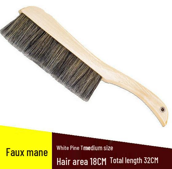 Solid Wood Horsehair Bristle Brush: Soft Bristles for Bed, Floor, Dust, Clothes, and Snow Sweeping.