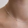 (Silver 925) Bezel Dot Chain Necklace NZ2418