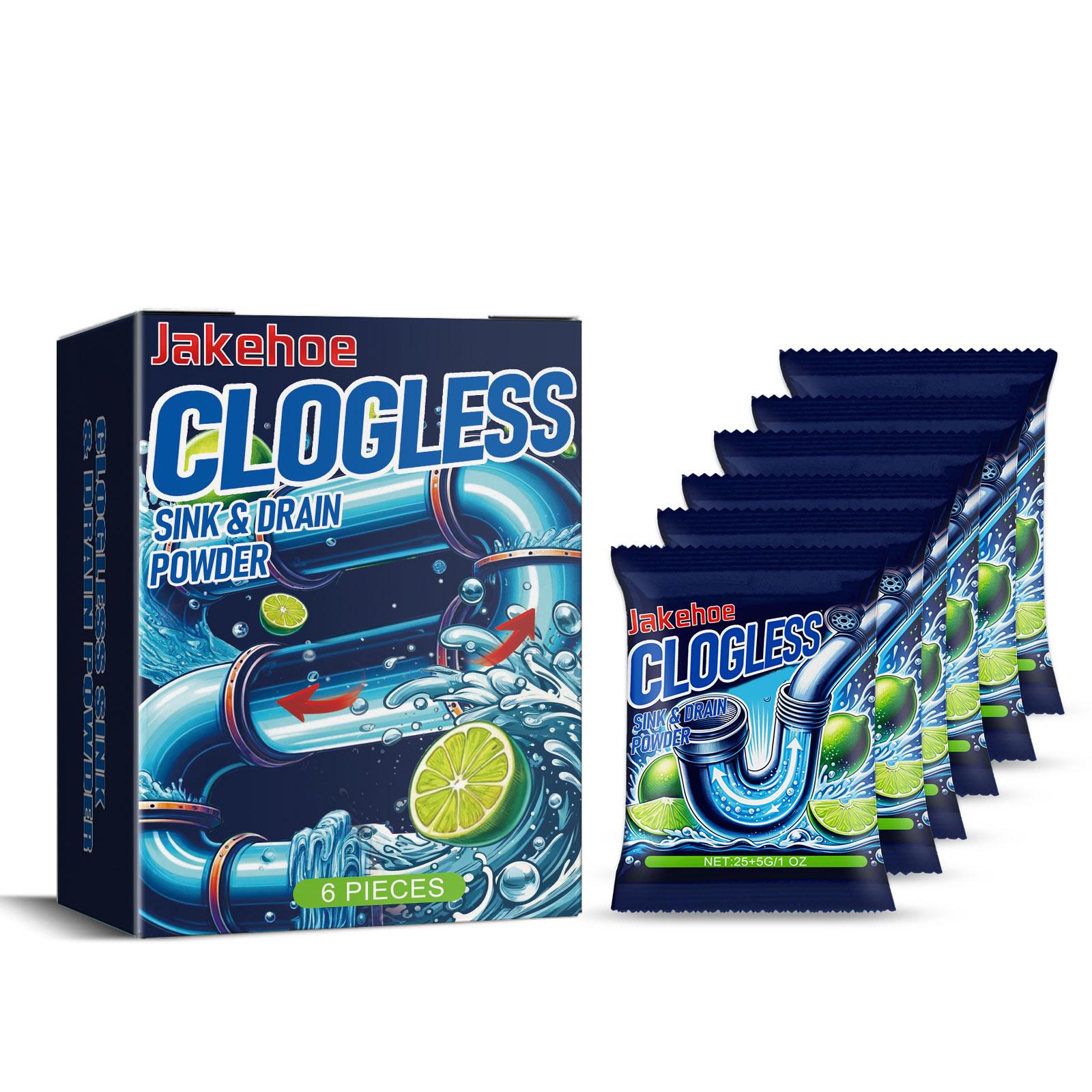 

6PCS/BOX Drain Unclog Powder Clog Remover for Kitchen Sink Toilet Pipe Descaling Odor Eliminator with Lemon Extract Fast Acting 6pcs boxed