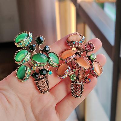 Natural Versatile Bouquet Brooch Luxury Atmospheric Opal Brooch Pin Sweater Suit Coat Accessories Women'S Pin