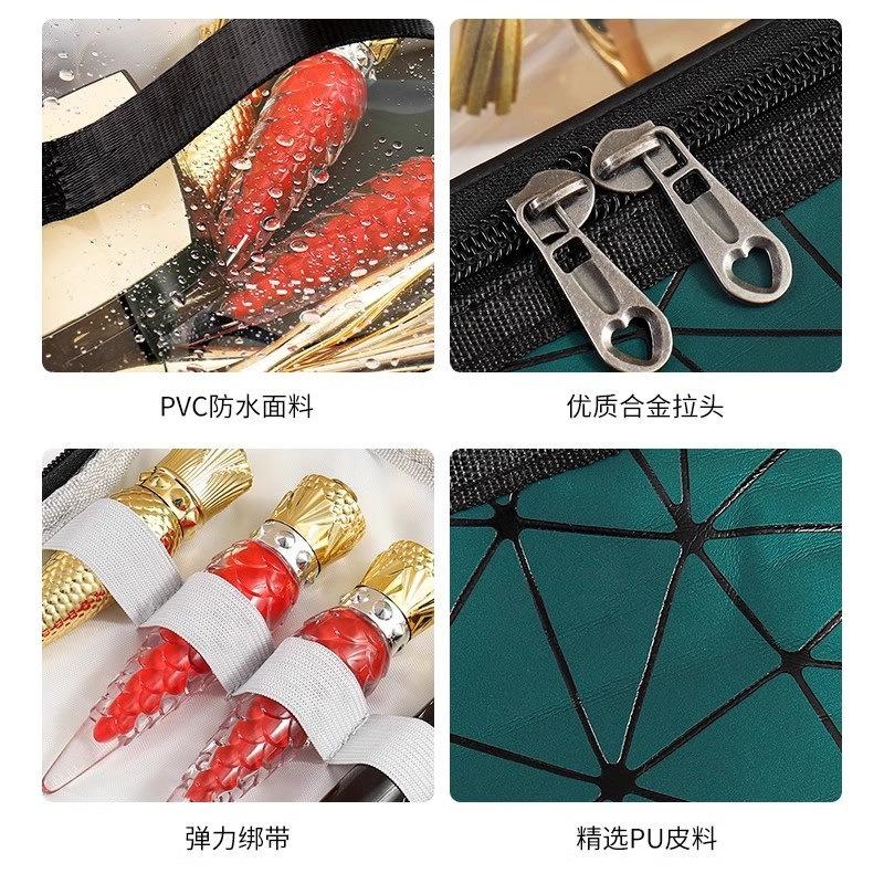 Simple Rhombus Cosmetic Bag Portable Travel Portable Wash Bag Waterproof Double Layer Large Capacity Storage Bag