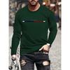 Semplice Stampa Longteng Autunno Moda Girocollo T-shirt a Maniche Lunghe da Uomo Top Outdoor Street Fashion Quotidiano Casual Comfort