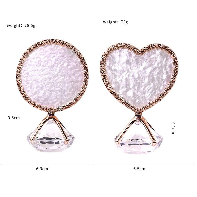 1Pc Big Diamond Nail Art Display Stand Nail Design Photo Props Manicure Tool Round Heart Shape Gold Silver