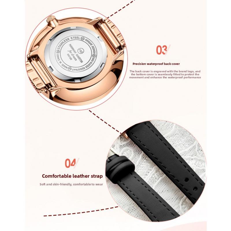 Neue Stil Uhr Zweieinhalb Zeiger Lässig Business Damen Lederarmband Armbanduhr Elegante Damenuhr