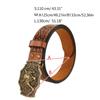 Vintage Men Teens Relief Bull Head Waist Belt PU Embossed Pattern Cowboy Belt