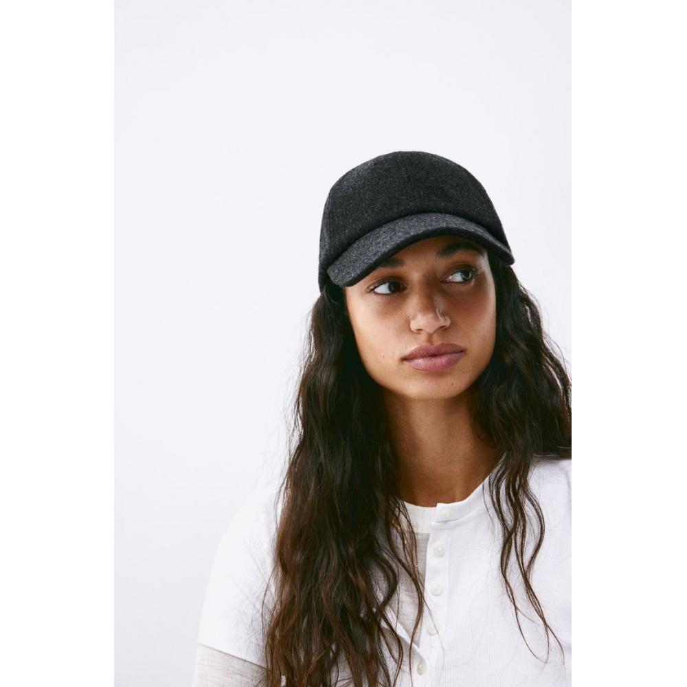 

Кепка из смеси шерсти HM темно-серая