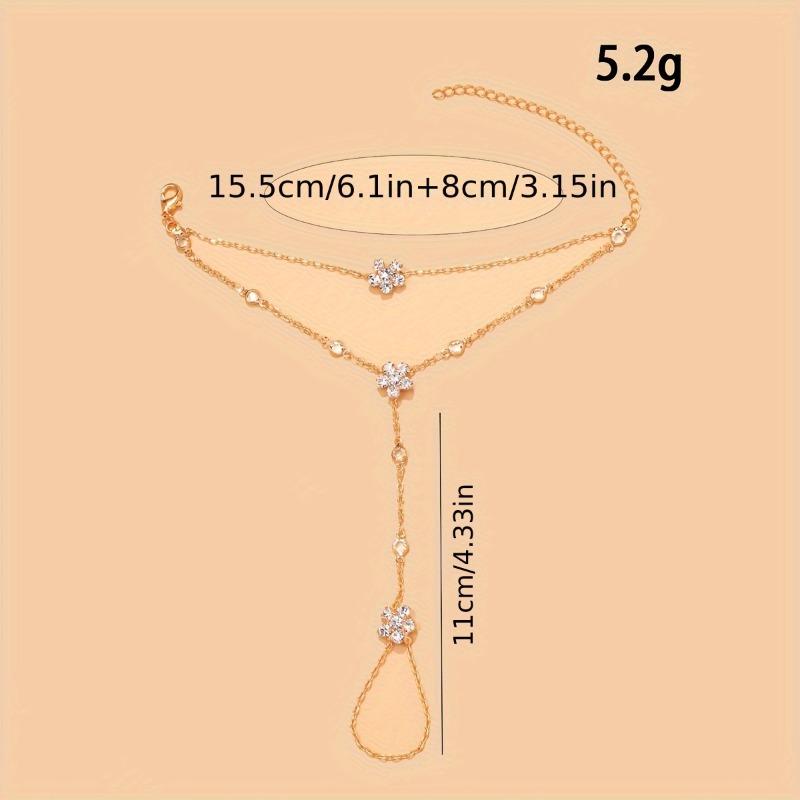 

Fashion Ins Style Crystal Bracelet, Bestselling Finger & Hand Chain, Women S Minimalist Geometric Design, Stylish Party Jewelry