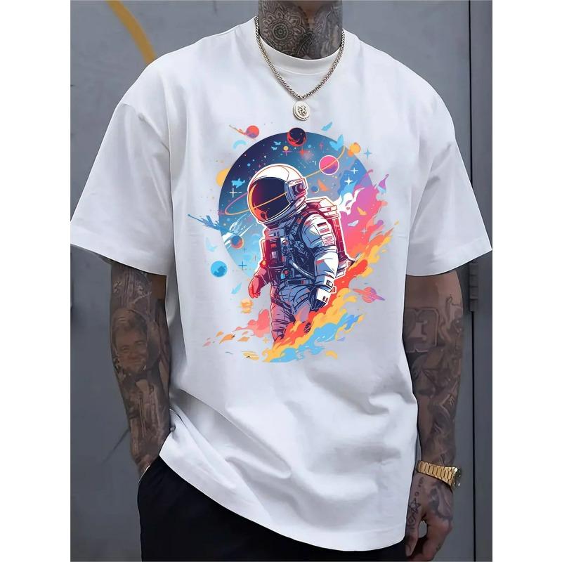 European Sizes Men's Casual Sportswear Short-sleeved Shirt, Trendy 2D Printed Pattern, Stretchy and Comfortable