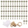 Set da 50 Pezzi Regalo Matrimonio Apribottiglie Chiave Vintage Scatoline Portaconfetti Biglietto di Ringraziamento per gli Ospiti Decorazione Festa di Matrimonio Artigianato Fai da Te
