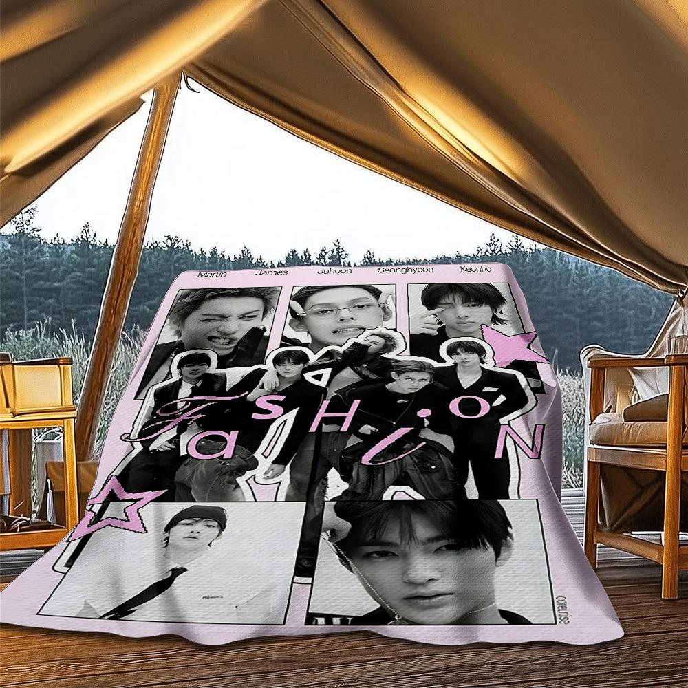 1pc Cortis, K pop Outdoor Personalized Flannel Blanket, Soft, Lightweight Personalized Flannel Blanket, Digital Printing,