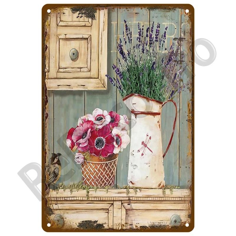 Outdoor Indoor Home Wall Decorative Plaque Plates Farm Birds Retro Tin Sign Gardening Metal Sign Vintage Metal Sign For Garden