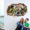 3D Breaking Wall Dinosaur World Wall Mural Sticker for Kids Room Bedroom Eco-Friendly Waterproof Removable