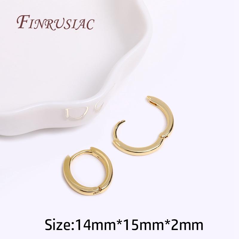 18K Real Gold Plated Brass Circle Round Earrings For Women Trend Fashion Jewelry Accessories Gifts Wholesale