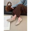 Retro Mary Jane single shoes women's shoes 2025 new spring and autumn loafers pointed woolen single shoes