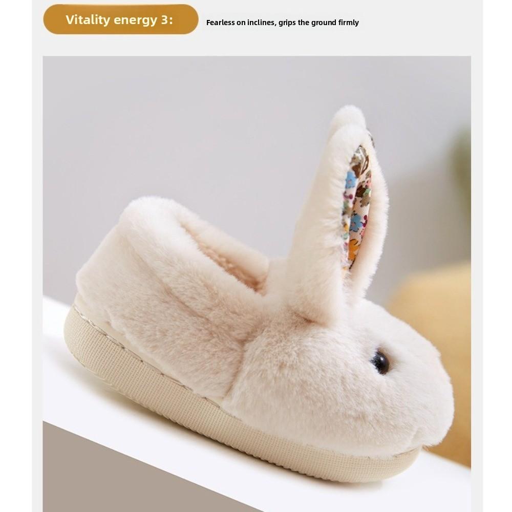 New Anti-Slip Children Indoor Slippers Cotton Cartoon Rabbit Slippers Warm Cartoon Footwear Indoor Use