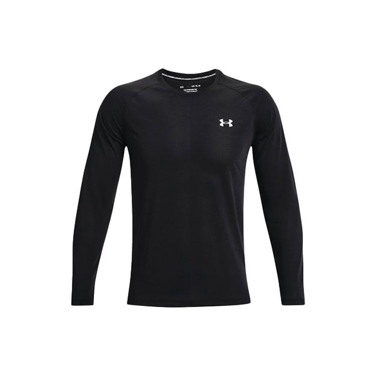 Men s Under Armour Streaker Logo Running Sports Long Sleeves Black 1361470-001 L