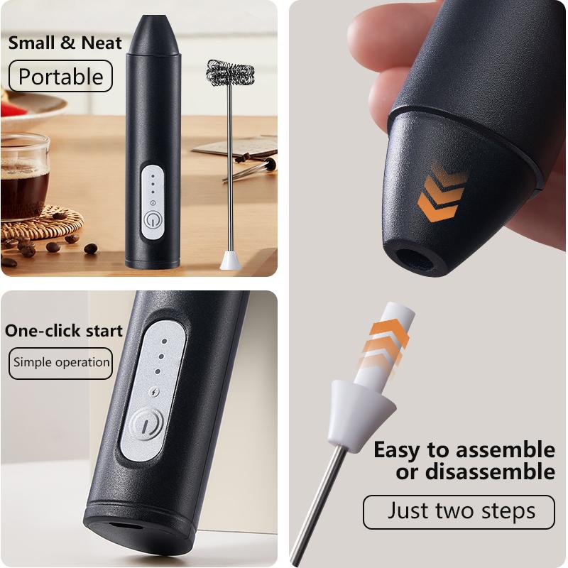 Bezprzewodowe Spieniacze do Mleka Elektryczny Ręczny Mikser Elektryczny Mini Ekspres do Kawy Trzepaczka Mikser Zasilany przez USB Do Kawy Cappuccino Śmietanki