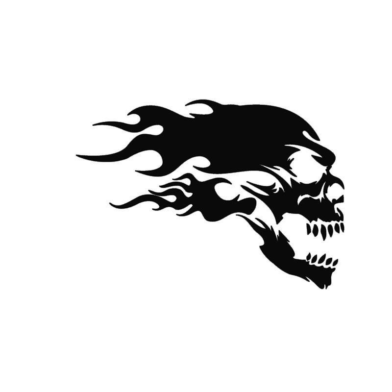 Car Stickers Halloween Skull Flame Skull Bumper Stickers Personalized Reflective Scratch Cover Decorative Stickers Car Decal