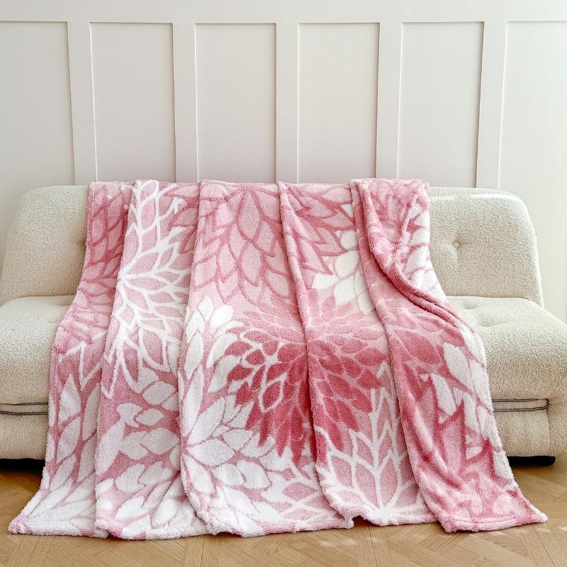 

Three-Dimensional Jacquard Taffeta Fleece Blanket Winter Thickened Lambfleece Blanket Office Nap Blanket 100x150cm 1pcs